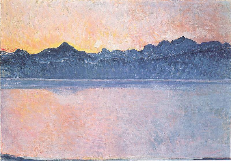 Ferdinand Hodler Genfersee mit Mont-Blanc im Morgenlicht oil painting picture